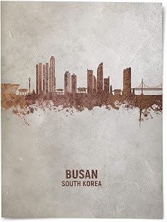 Busan Skyline South Korea art print poster, unframed -27775