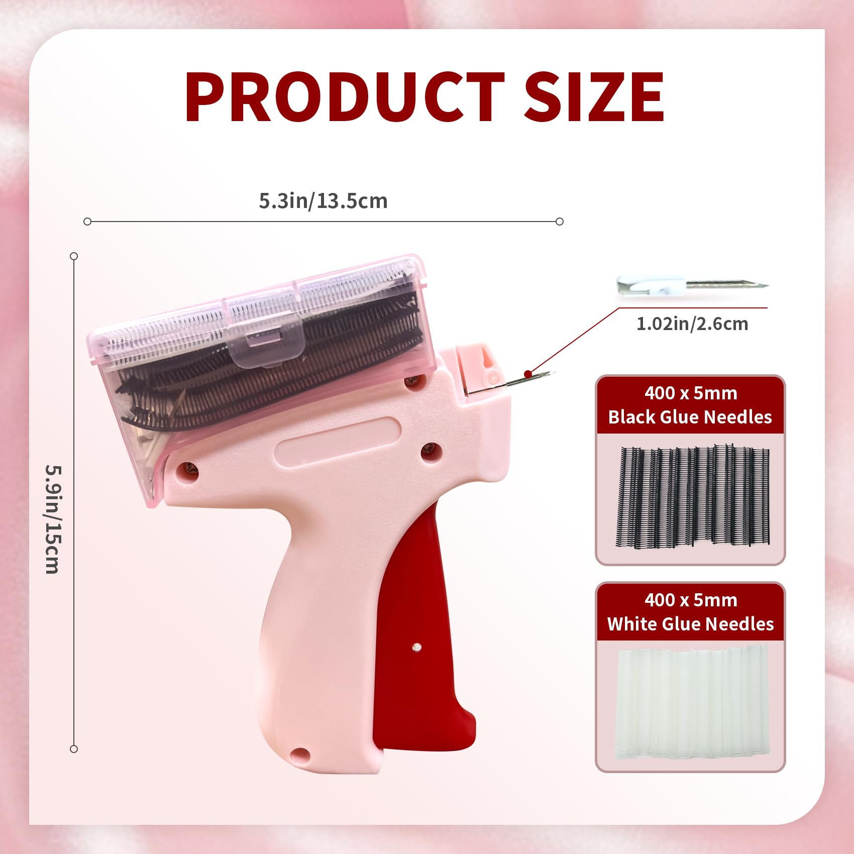 Mini Pistolet à Coudre Rapide Avec 5000 Attaches Et 6 Aiguilles - Pour Ourlets, Réparations De Jeans, Rideaux - Étui Rigide Inclus