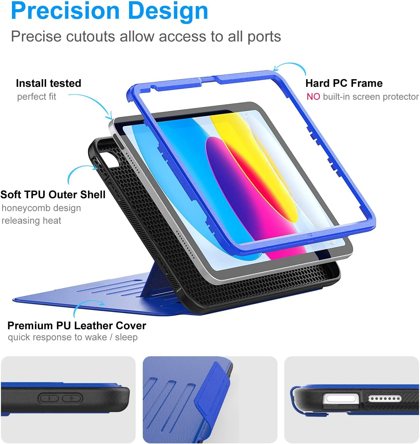 DAORANGE Case for iPad (A16) 11th Generation 11 Inch 2025, for iPad 10th Generation Case 2022, Strong Magnetic Shockproof Case with Multi-Angle Stand, Pen Holder, Rugged & Durable (Blue)