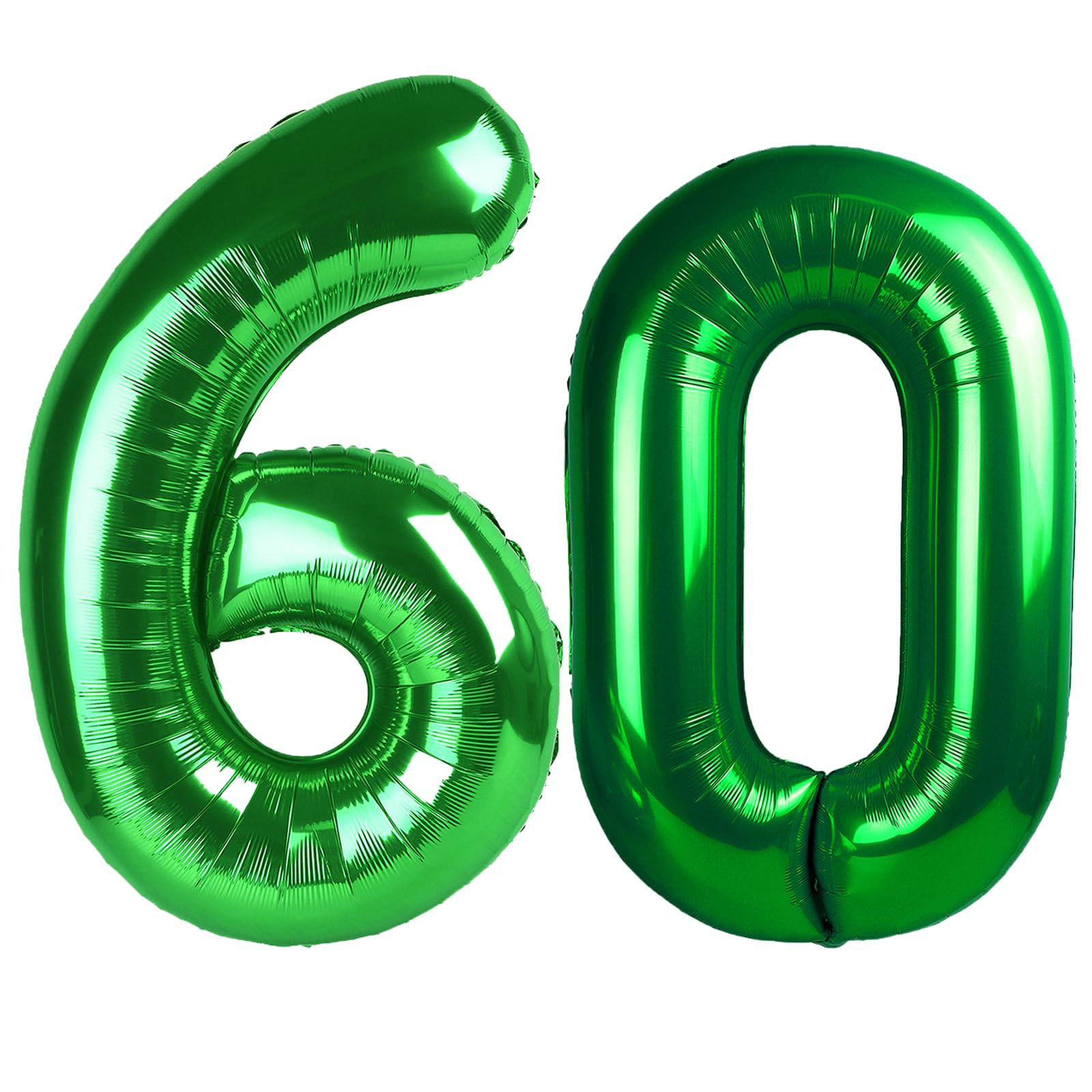 Kelfuoya Green Number 60 Balloon Jumbo Mylar Foil Helium Balloon for 60th Birthday Party, Anniversary Decorations - main product image