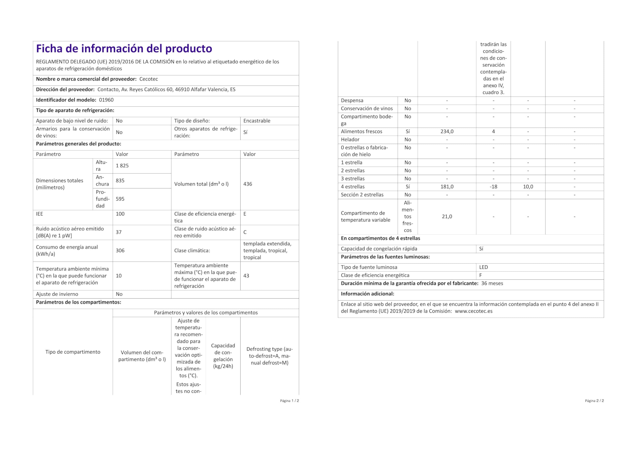 Cecotec Réfrigérateur américain Bolero CoolMarket SBS 436 SBI Inox E. Réfrigérateur américain inox, 436L, Total No Frost, Inverter Plus, MultiAirFlow, refroidissement rapide, congélation rapide.