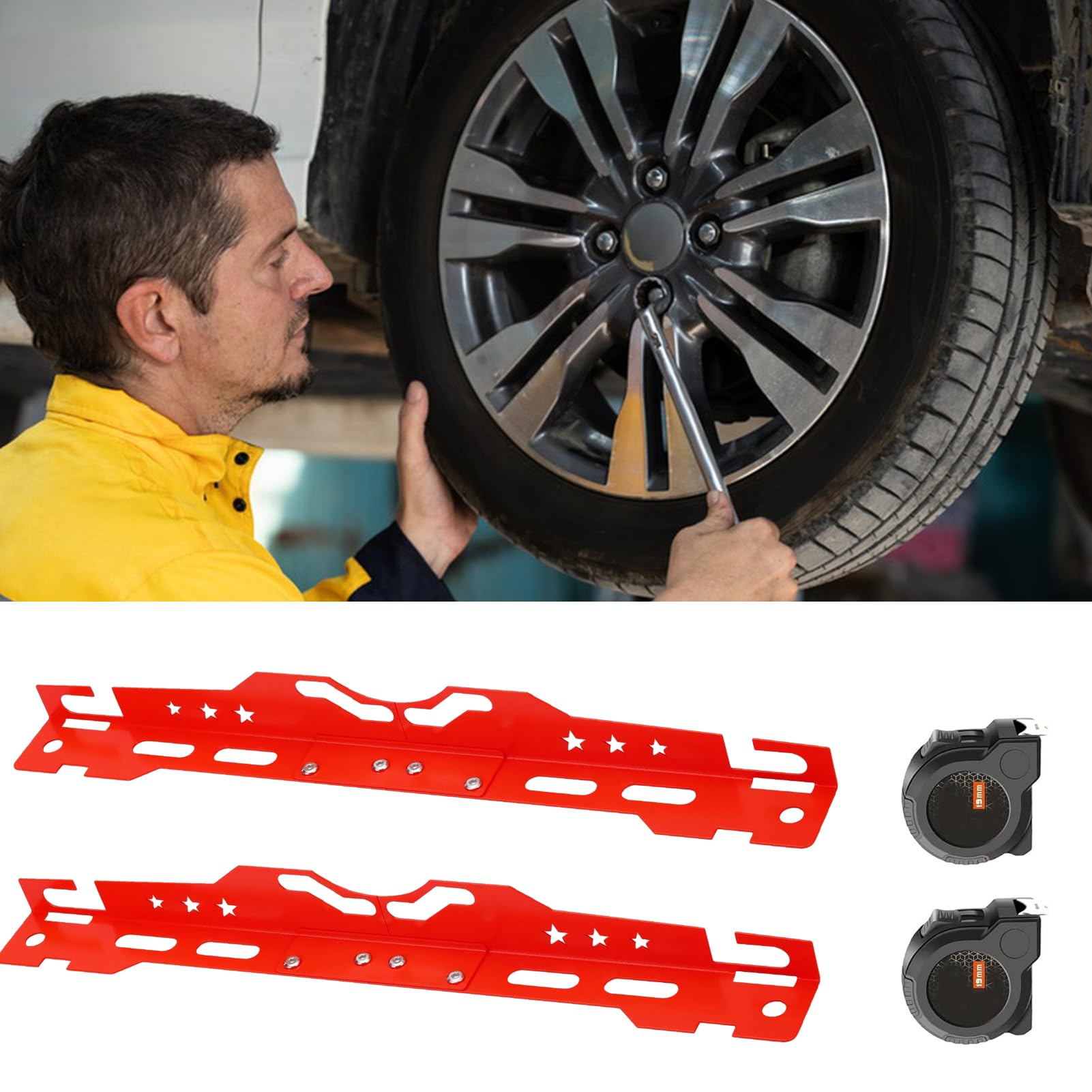 Kit Completo Alineación Ruedas Kit Placas Dispositivo Neumáticos | Herramienta Alineación Neumáticos Tamaño Preciso para Coches, Camiones, Vehículos, Talleres, Garajes