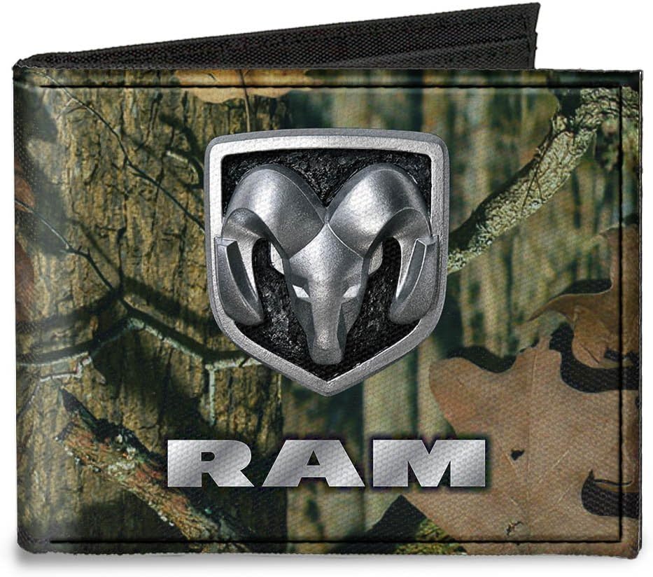 Buckle-Down Canvas Bi-fold Wallet-Ram Logo Mossy Oak Break-up Infinity