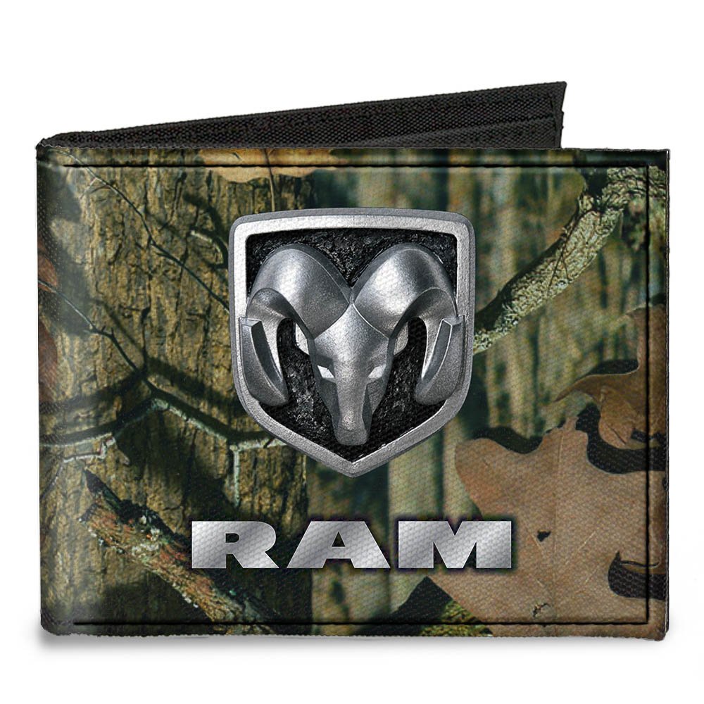 Buckle-Down Canvas Bi-fold Wallet-Ram Logo Mossy Oak Break-up Infinity