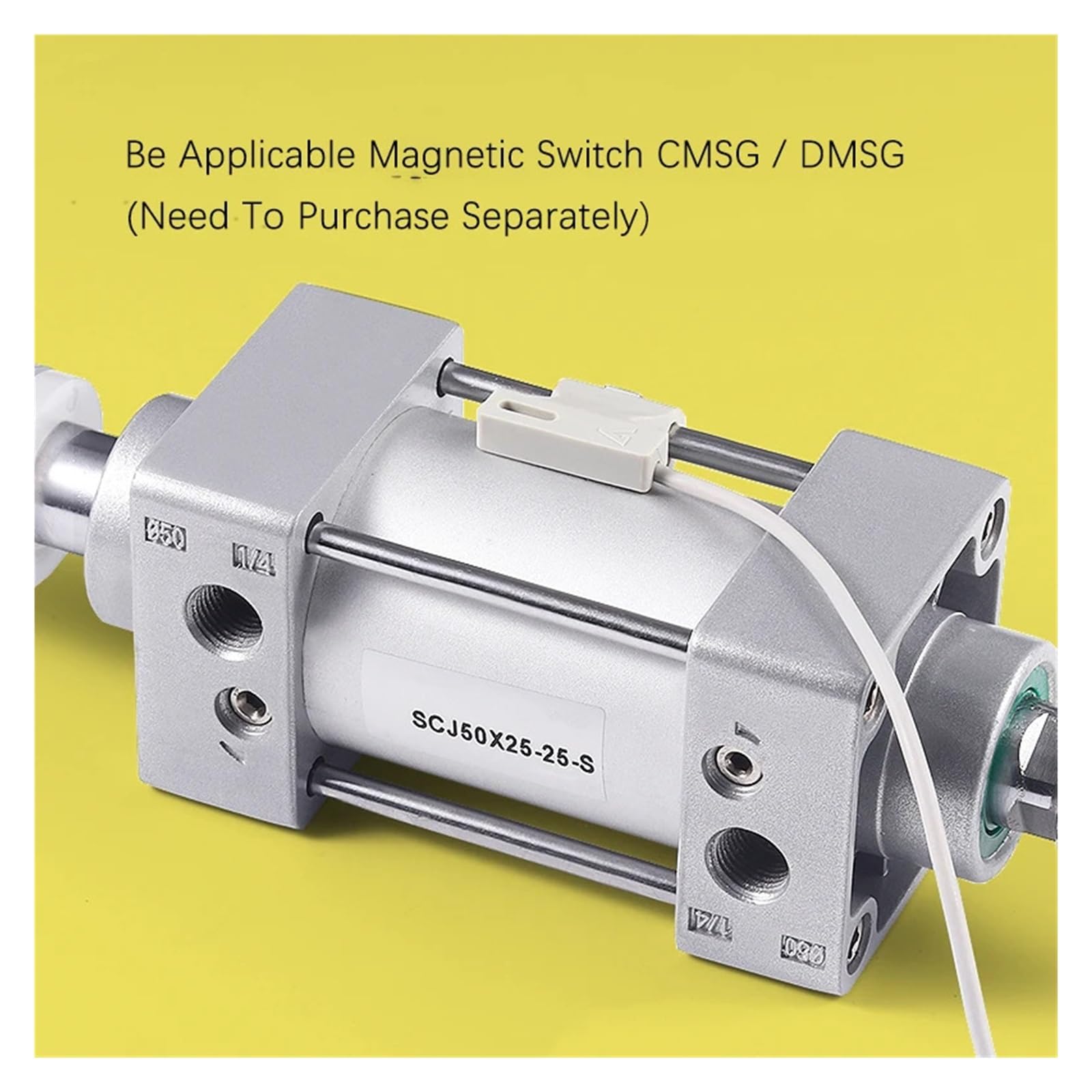 SCJ32 * 50/75/100/150/200-50-S Standard Air Pneumatische Zylinder Einstellbare Kolben Doppel Stange Reset Dichtung Staub-Proof(Stroke 0-25mm)