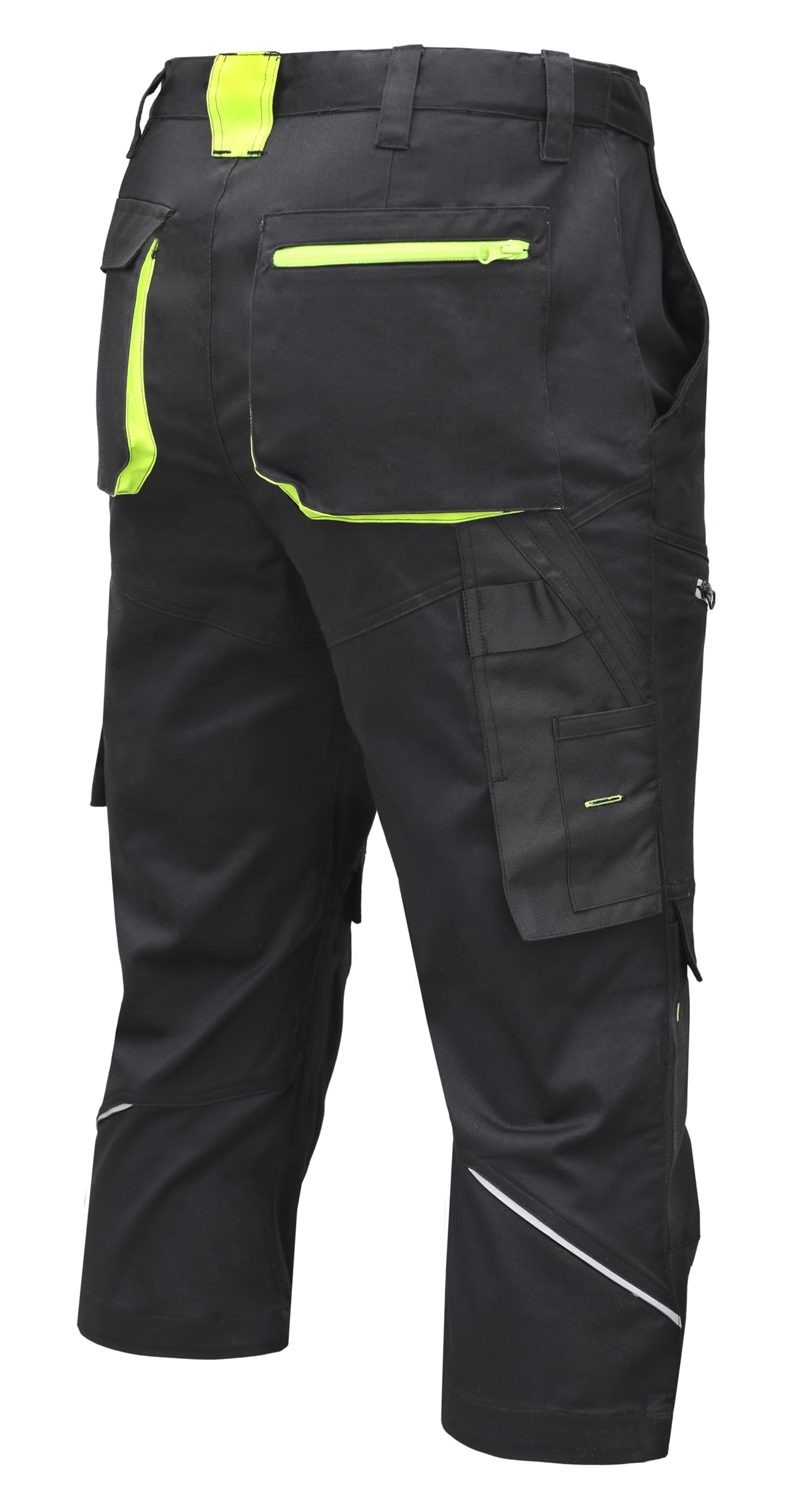 Högert Technik - Reetz elastische 3/4 Schutzhose schwarz |Twill-Gewebe | Shorts mit Taschen | Herren Kurz Arbeitshose | Arbeitsshorts Arbeitshosen Männer | EN ISO 13688