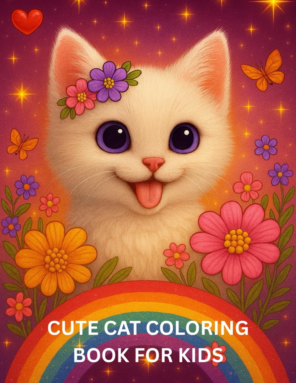 Cute Cat Coloring Book for Kids: Big, Simple and Kawaii Cat Pictures to Color and Enjoy