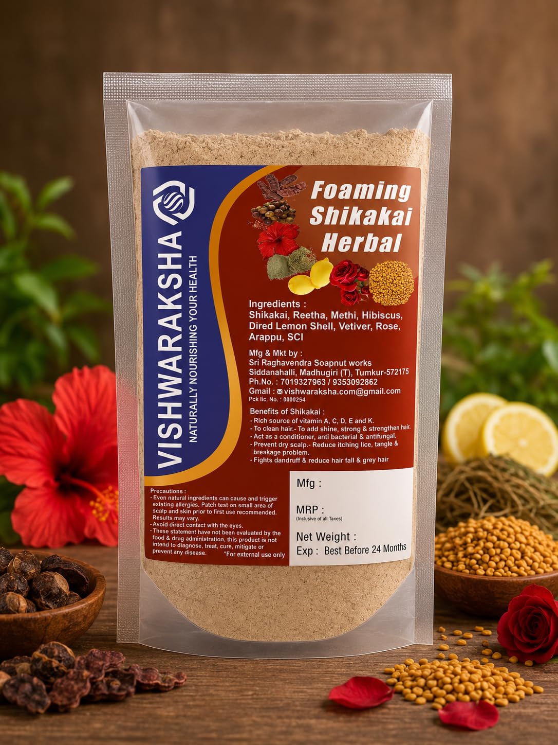 Foaming shikakai herbal for Hair growth | Natural Hair cleanser | 100% Pure and Natural | No-SLS, No-Paraben 250 g-image-30