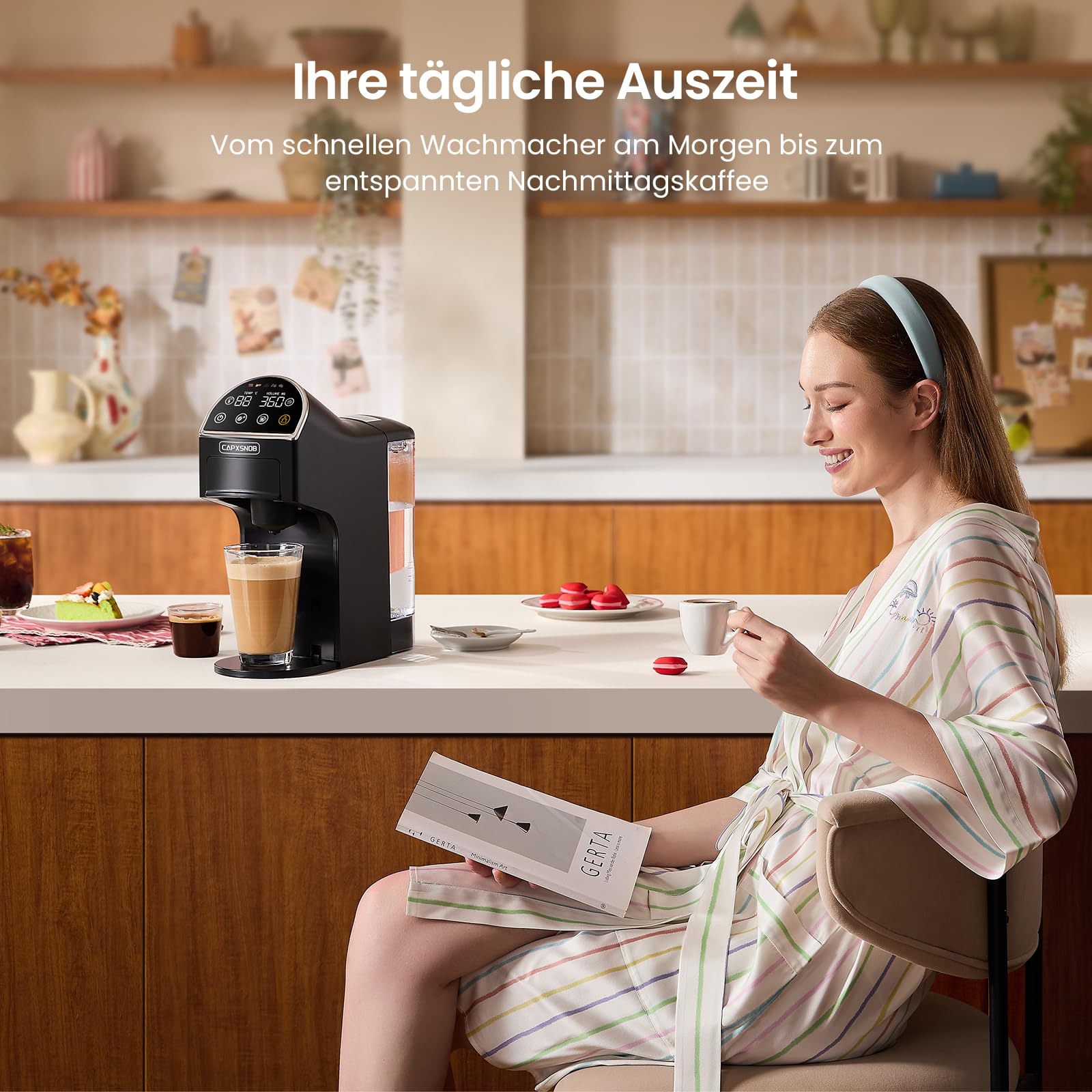 Magician2 5 in 1 Kapselmaschine für Nespresso, Dolce Gusto, Lavazza A Modo Mio, ESE 44 Pads, 20 Bars, 1400W, 1,2 L, LED-Display, Espressomaschine