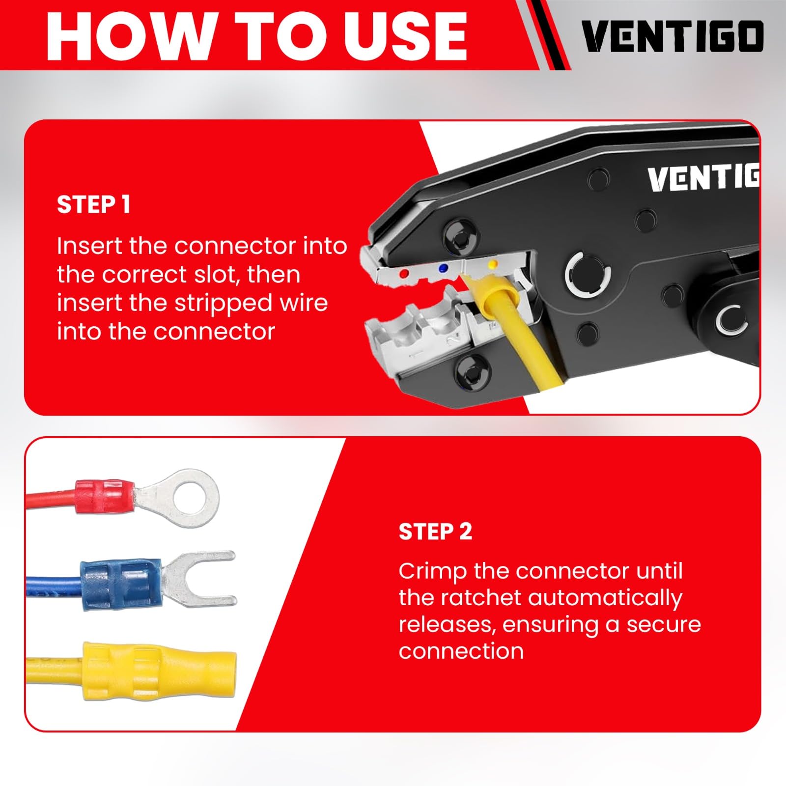 Pinza crimpatrice autoregolante per cavi da 10 a 24 AWG, pinza spelafili automatica resistente e strumento di crimpatura per elettricisti
