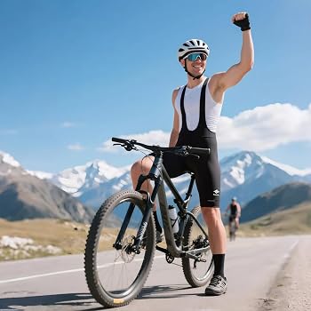 Santic Cycling Bib Shorts Men Padded Cycling Bib Tights Men Bike Bibs with Pocket