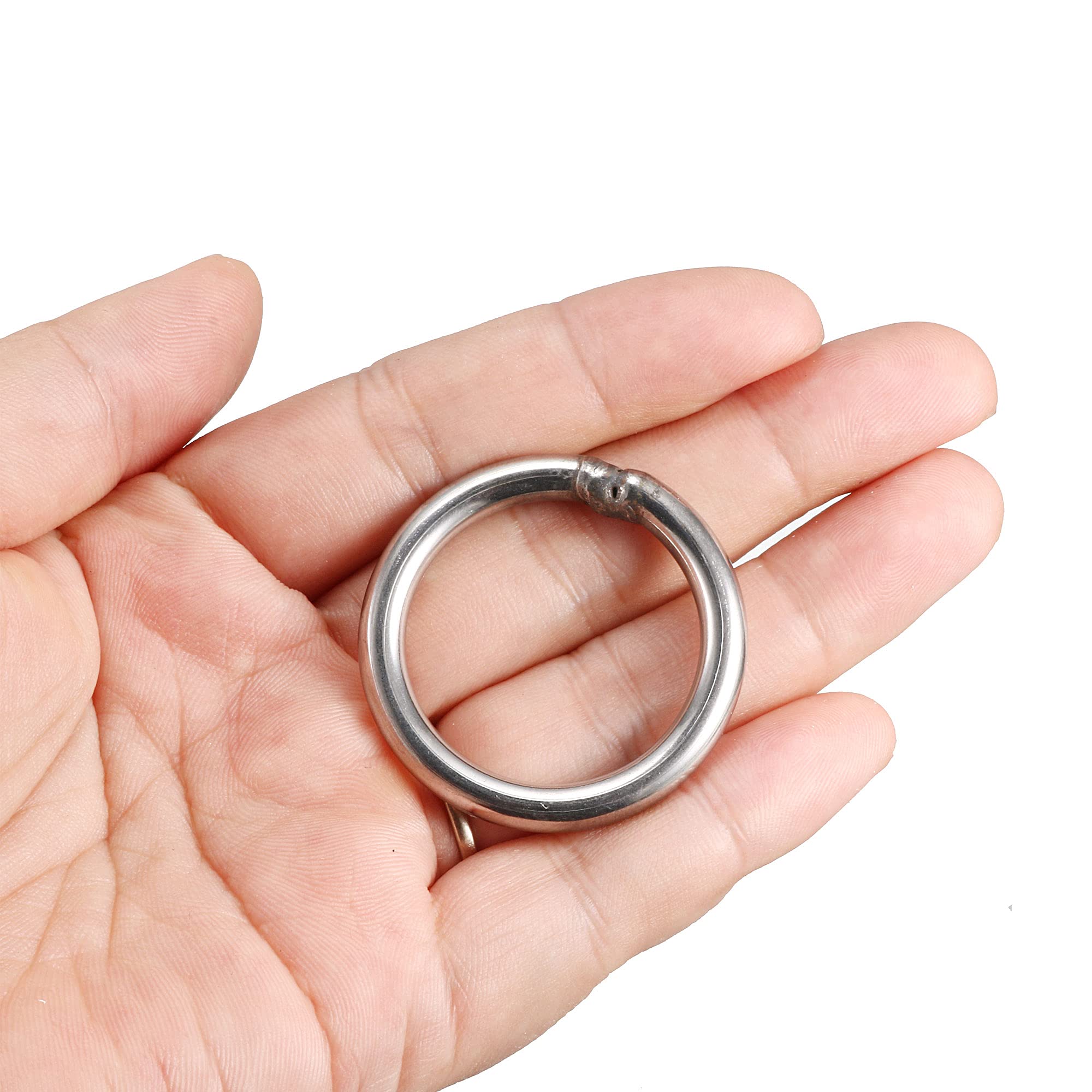 4 Anneaux Soudés Sourcing Map - Acier Inoxydable 40x4 Mm - Pour Sacs, Ceintures, Artisanat
