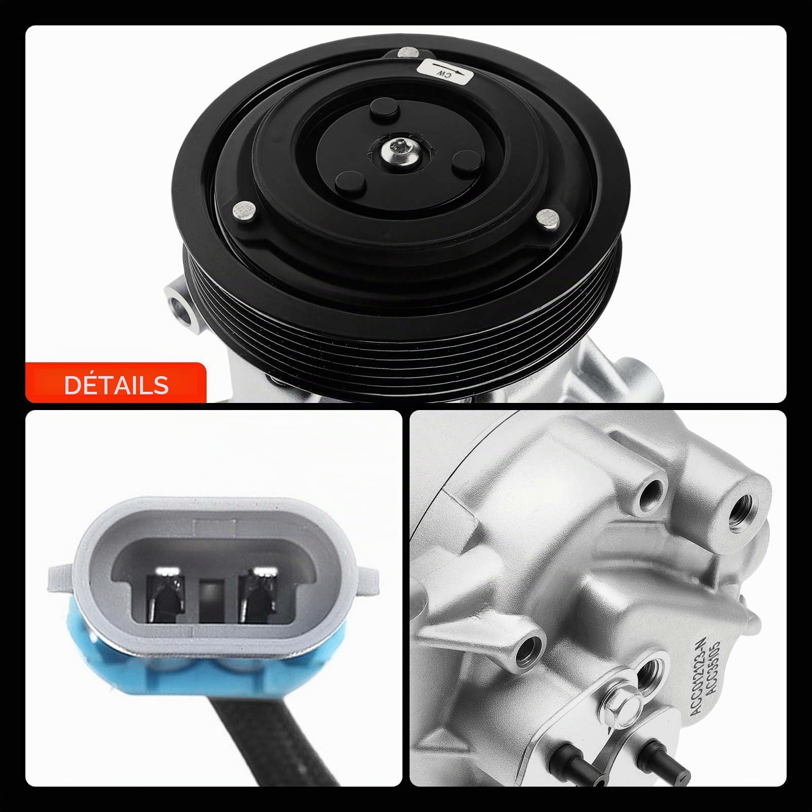 Frankberg Compresseur de climatisation avec embrayage 8200940837 | Compatible avec: M.e.g.a.n.e I Classic LA0/1, M.e.g.a.n.e II Break KM0/1, M.e.g.a.n.e II Coupé-Cabriolet EM0/1