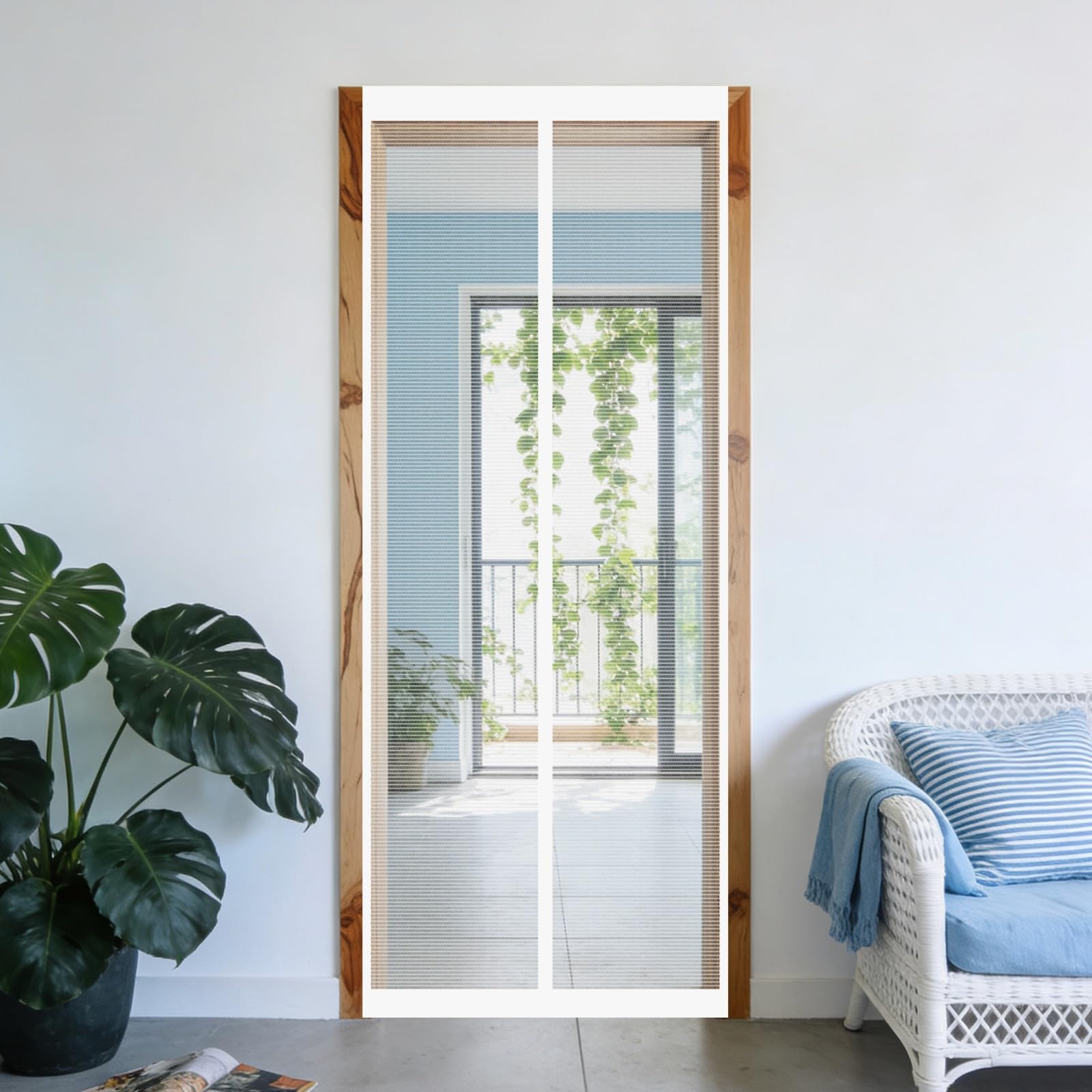 Moustiquaire pour porte fenetre blanche rideau pour couloir et terrasse
