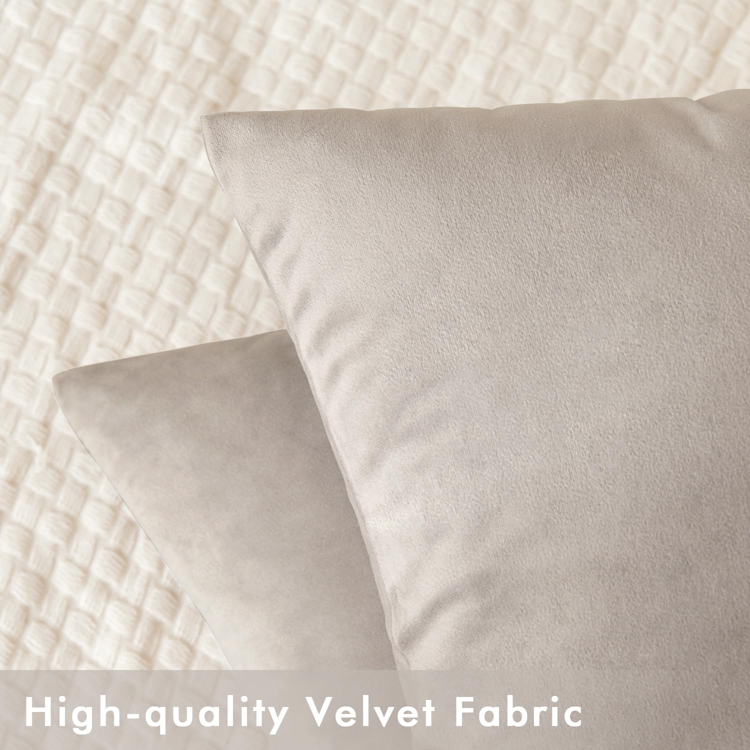 Slozzi Set of 2 Velvet Cushion Covers Home Plain Decorative Throw Pillow cases 20x20 Inch 50x50 cm Soft Square Pillow Covers for Sofa Bedroom Heart Wood - Image 2