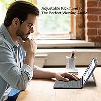 Vista 4 de Funda de teclado para iPad de décima generación: teclado mágico estilo Bluetooth recargable con trackpad incorporado, teclas retroiluminadas, diseño