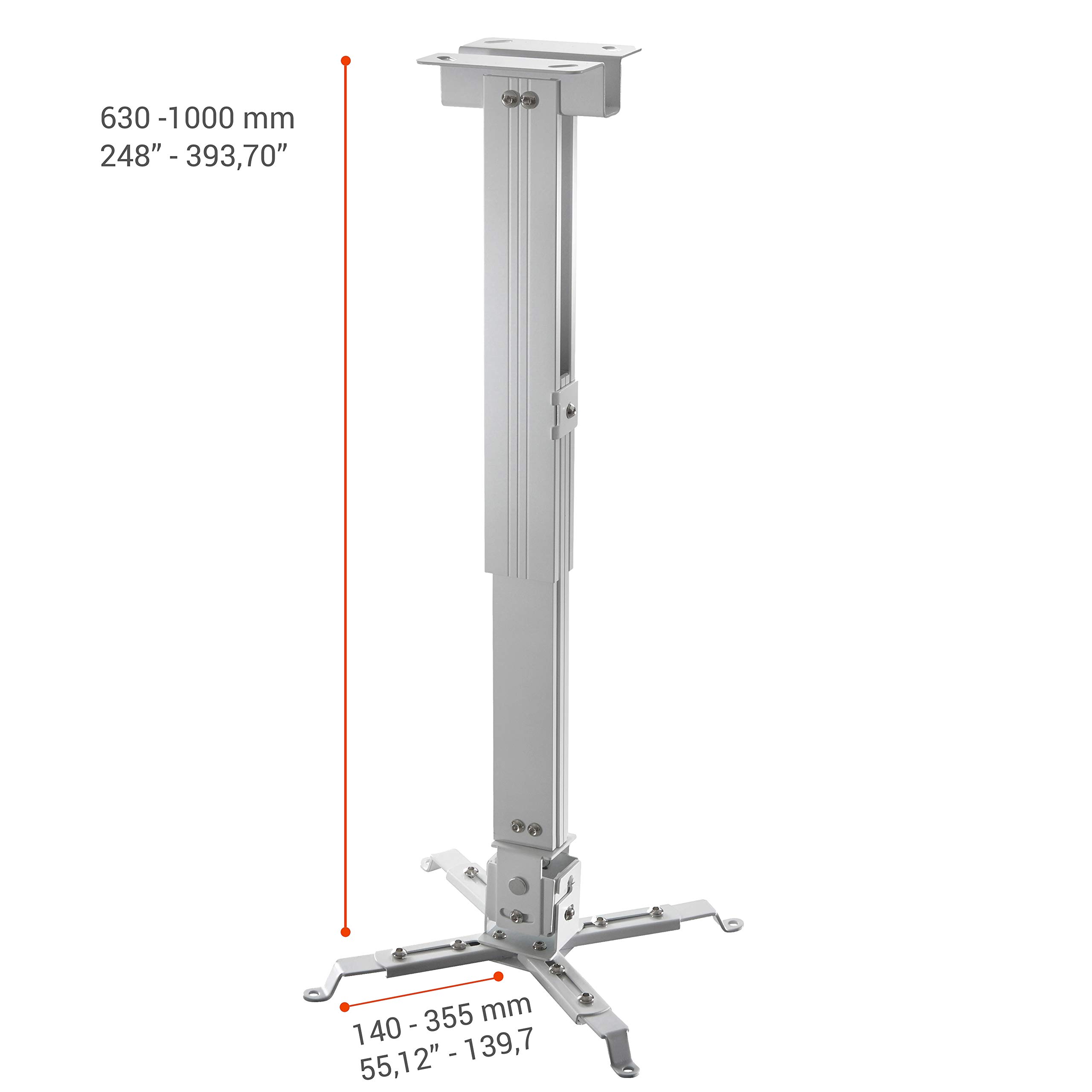celexon Support Plafond projecteur Universel MultiCel Blanc | 63-100cm