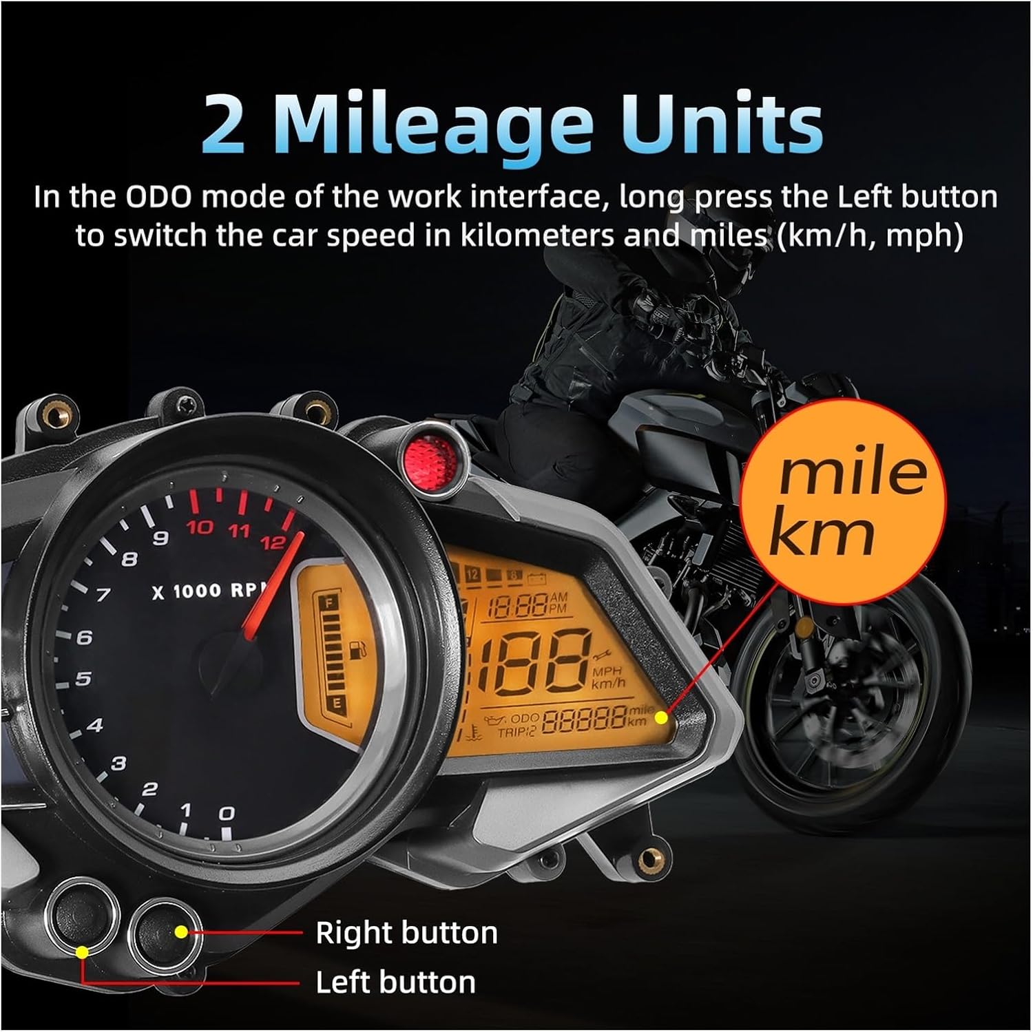 Motorcycle Speedometer Gauge for Ba&jaj 200NS 12V Motorcycle Dash Board Tachometer Tach Display Oil Gauge Water Temp Meter 12000RPM