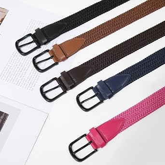 Kajeer Kids Belt for Boy Stretch Pin Buckle Elastic Woven Casual Toddler Youth Belt