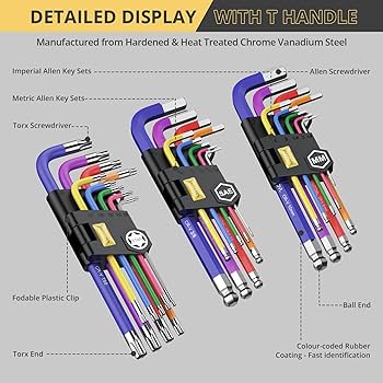 アレン 6点セット Amazon | InPower アレンレンチセット SAEとメトリック六角キー