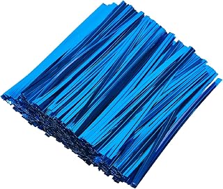 DGTANGYIN 800 bridas metálicas de 10 cm (azul) para corbatas de panadería, bolsas de caramelos, bolsas de café, bolsas de golosinas, corbatas