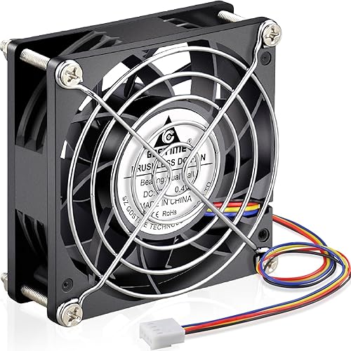 Miniatura 8 de GDSTIME Ventilador PWM de 4.724 in x 1.496 in 12 V 4 pines, alta presión estática 4.724x4.724x1.496 in PC Ventilador de enfriamiento sin escobillas