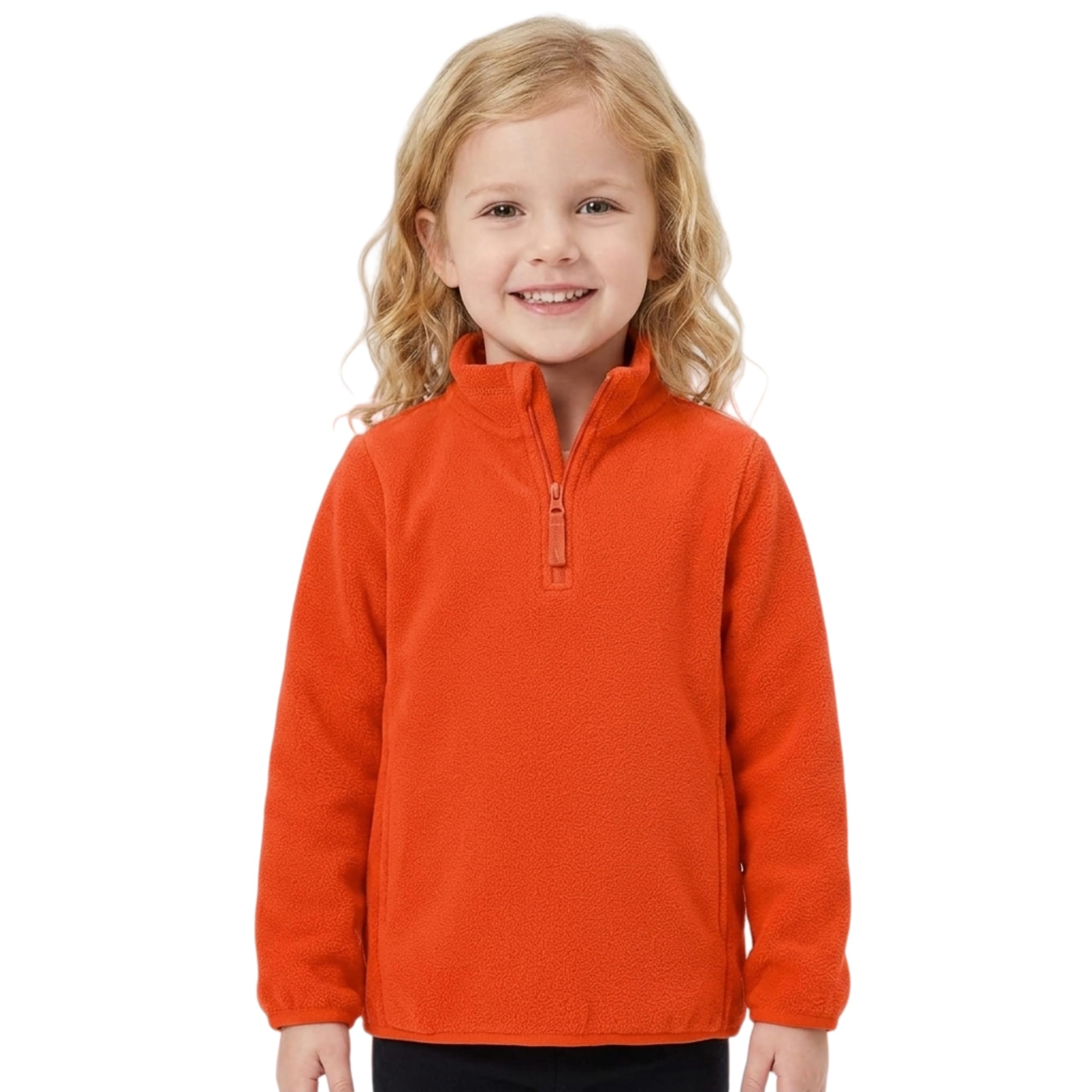 Toddler Boys Girls Fleece Quarter Zip Pullover Jacket 2-12 Years