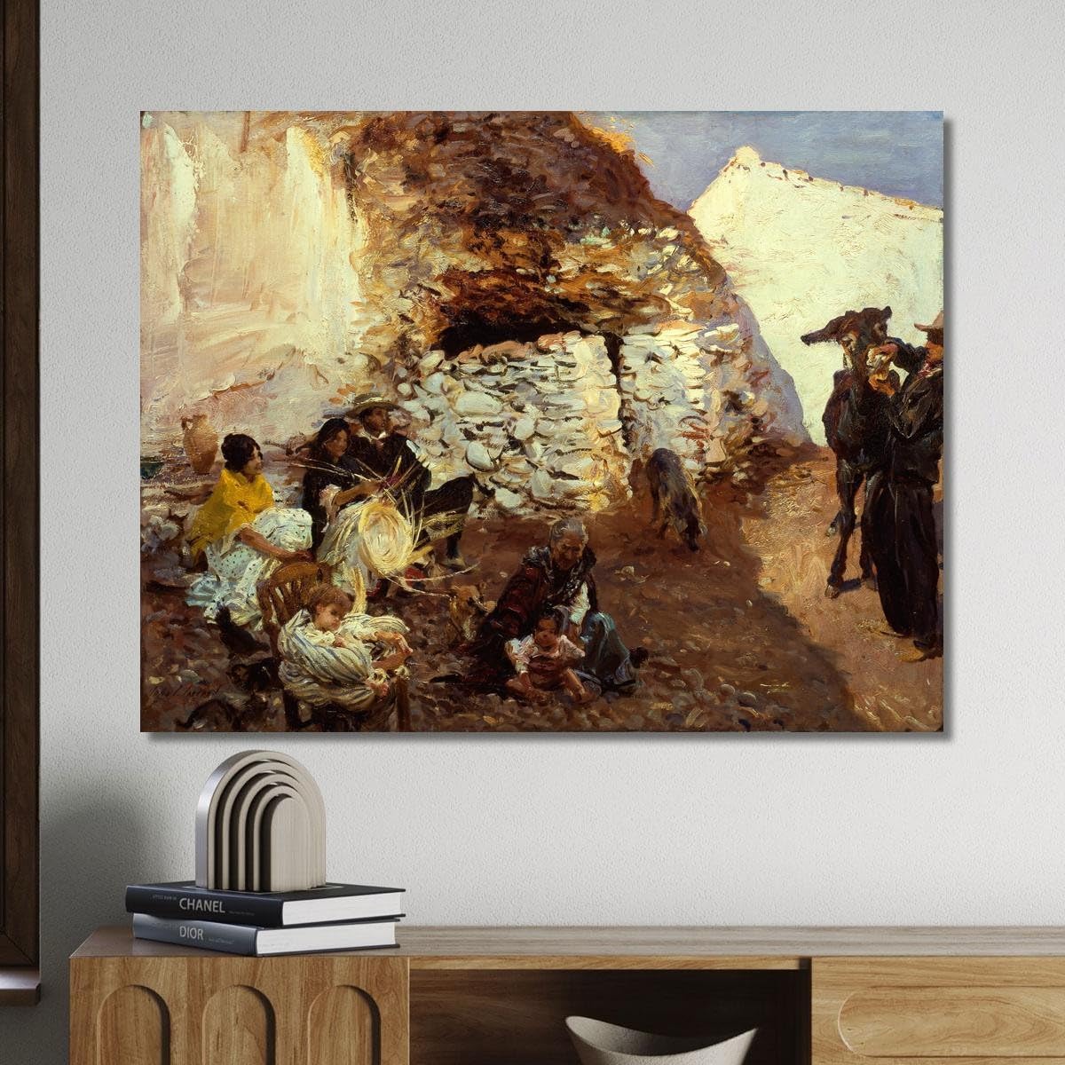 Accampamento Zingaro John Singer Sargent, jss101 Quadro Stampato su Tela, 75x60 cm