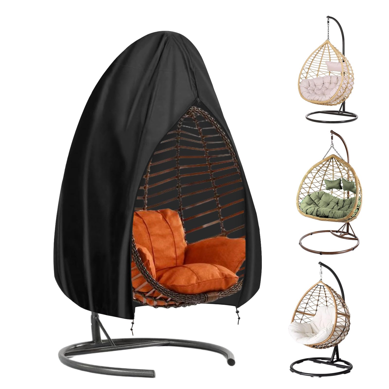 Housse Fauteuil Suspendu, Housse de Protection pour Fauteuil Oeuf, Housse de Chaise Suspendue Exterieur, Housses de Balancelles de Jardin, Imperméable, Anti-UV, Indéchirable (230x200cm)