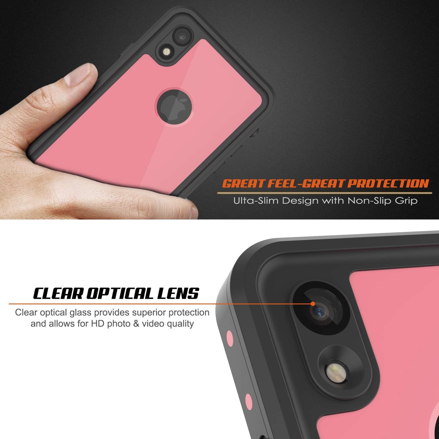 iPhone XR Waterproof Case, Punkcase [StudStar Series] [Slim Fit] [IP68 Certified] [Shockproof] [Dirtproof] [Snowproof] Armor Cover for Apple iPhone XR [Pink]