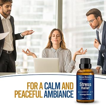Stress Relief Essential Oil Blend 30 ml - Stress Relief & Calm Essential Oil for Diffusers & Aromatherapy - Promotes Relaxation & Rest - Nexon Botanics