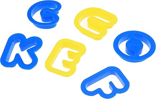 Miniatura 4 de Kare & Kind Kit de herramientas para masa, 49 piezas de herramientas de masa de arcilla multicolor, letras, números y formas básicas, para niños,