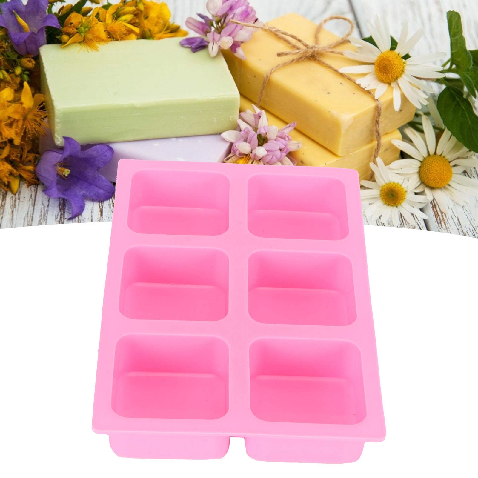 Stampi per Sapone Stampo Quadrato a 6 Griglie Stampo per Torta in Silicone Aroma per Fare a Mano Stampo per Sapone Strumento Fai-da-Te per Cuocere Il Sapone