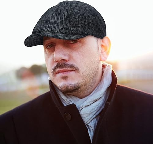 Miniatura 6 de 2 Pack Newsboy Hats for Men Classic 8 Panel Wool Blend Ivy Hat