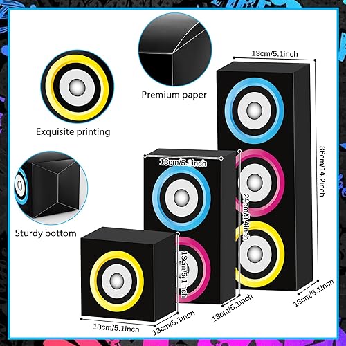 Miniatura 2 de 6 cajas de fiesta de los años 80 y 90, cajas grandes de decoración de fiesta de hip hop, cajas grandes de papel Boombox para decoración retro de los