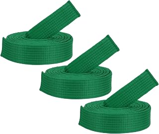 Cinturones de Rango de Taekwondo de Colores, Paquete de 3, 1.6" x9.2FT, Cinturón de Rango de Artes Marciales de Poliéster para Enseñanza y Práctica de Entrenador, Verde