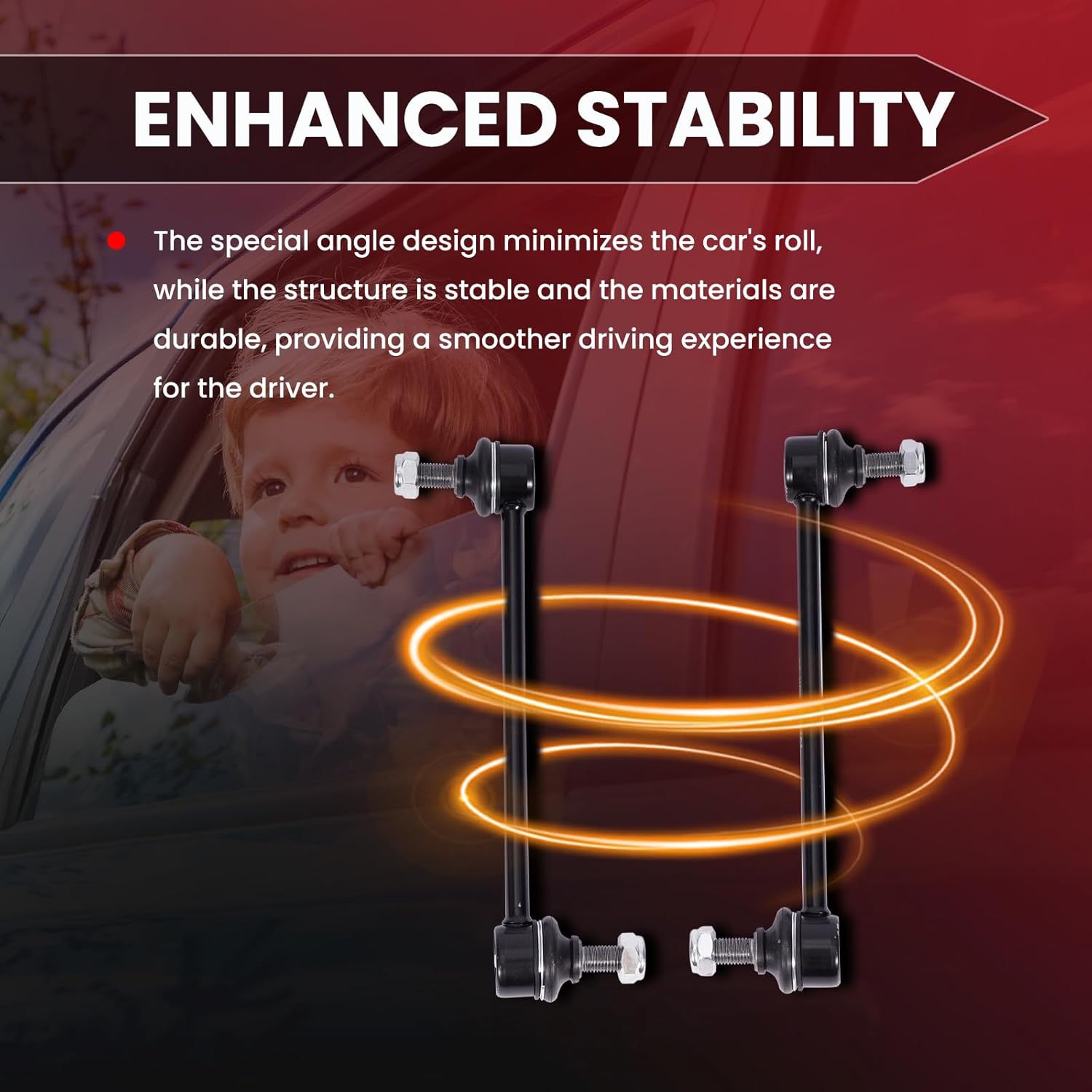 MPLUS K90313 2X Rear Stabilizer Sway Bar End Links fits 1992-2001 for Lexus ES300 3.0L, 1999-2003 RX300 3.0L, 1995-2004 for Toyota Avalon 3.0L, 1992-2001 Camry 2.2L, 1999-2003 Solara 2.2L