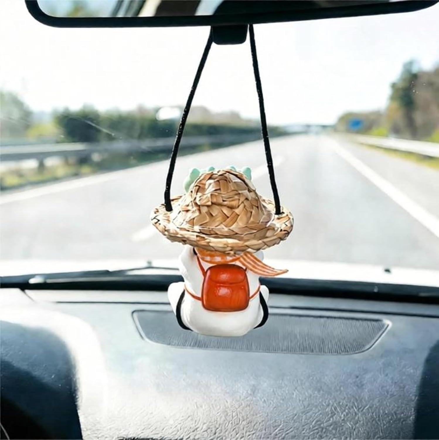 Swinging Goose Car Mirror Ornament, Duck Hanging Decoration(Sunflower) image 4