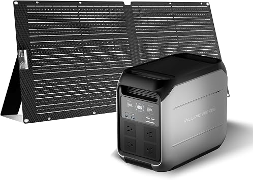 ALLPOWERS P1800 Portable Power Station with 100W Solar Panel, 1024Wh, 1800W