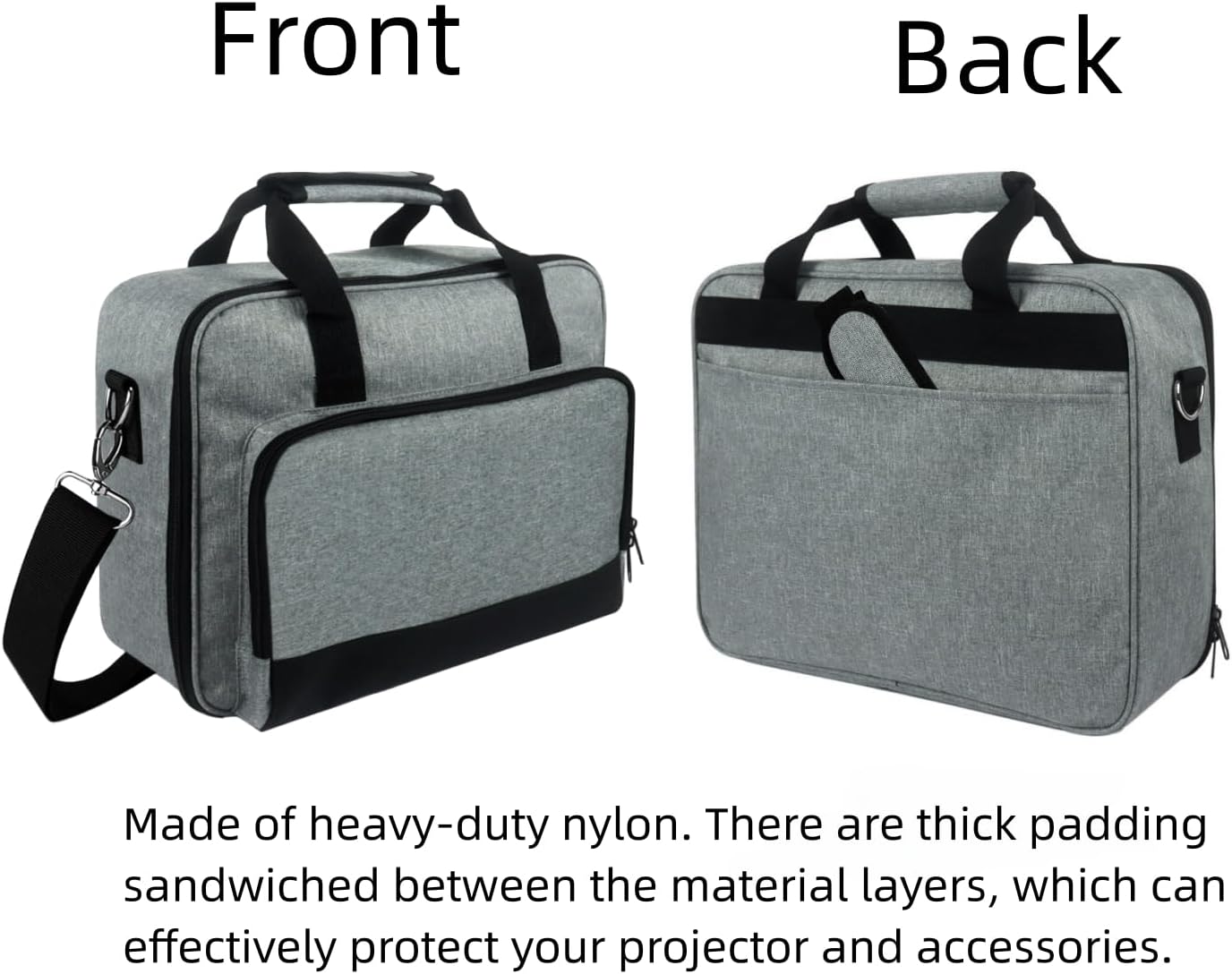 Carrying Bag for Epsons Pro EX9270 3LCD Projector, Carrying Case for Epsons EpiqVision Flex CO-FH02/Home Cinema 980/1100/EX3290/Flex CO-W01/ Projector (Grey)