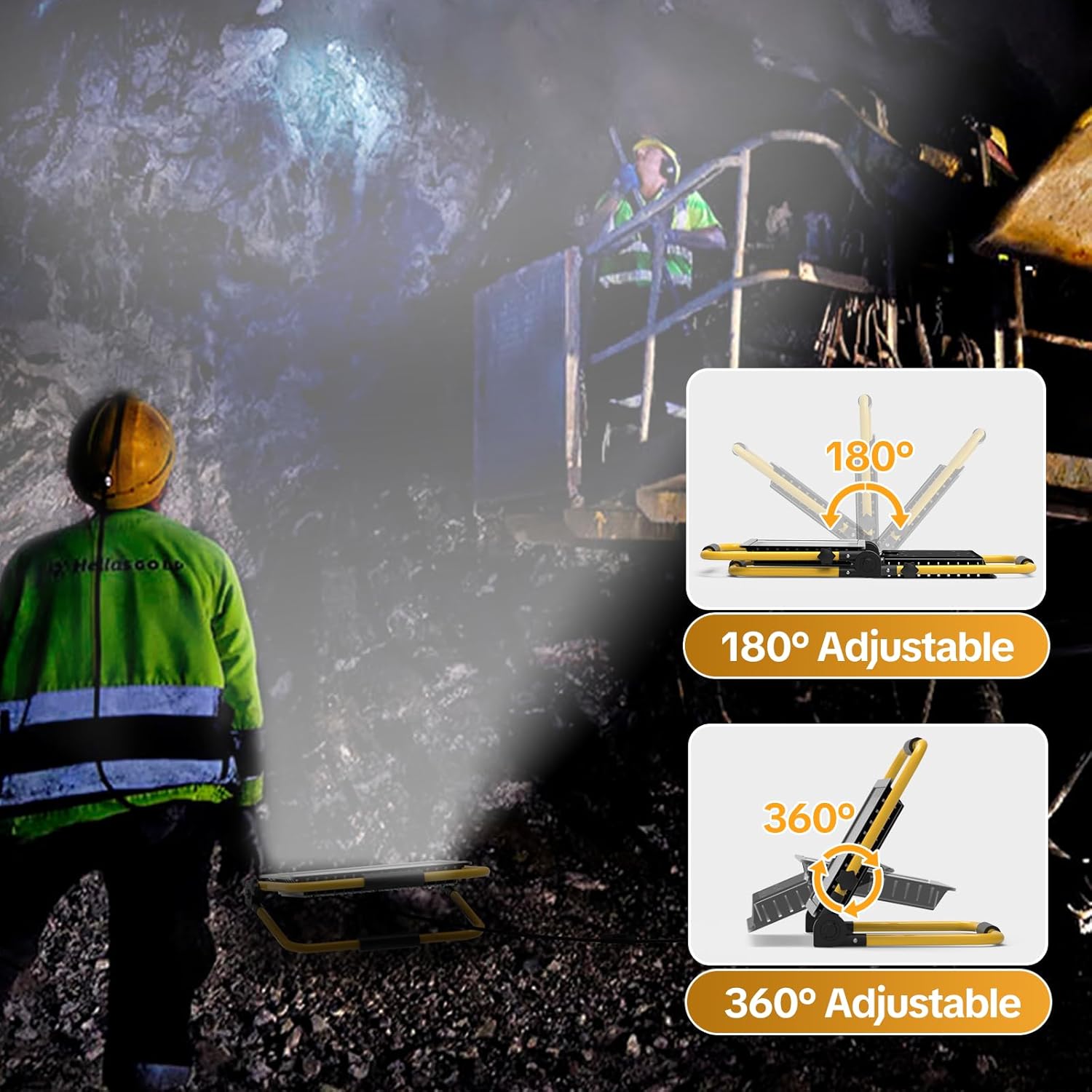 AIKVSXER 36000LM Led Work Light, 300W 6000K Portable Flood Light with 16.4FT Cord & Switch, IP66 Waterproof Worklight for Indoor Outdoor Job Site Repairing Garage Workshop, Gifts for Man