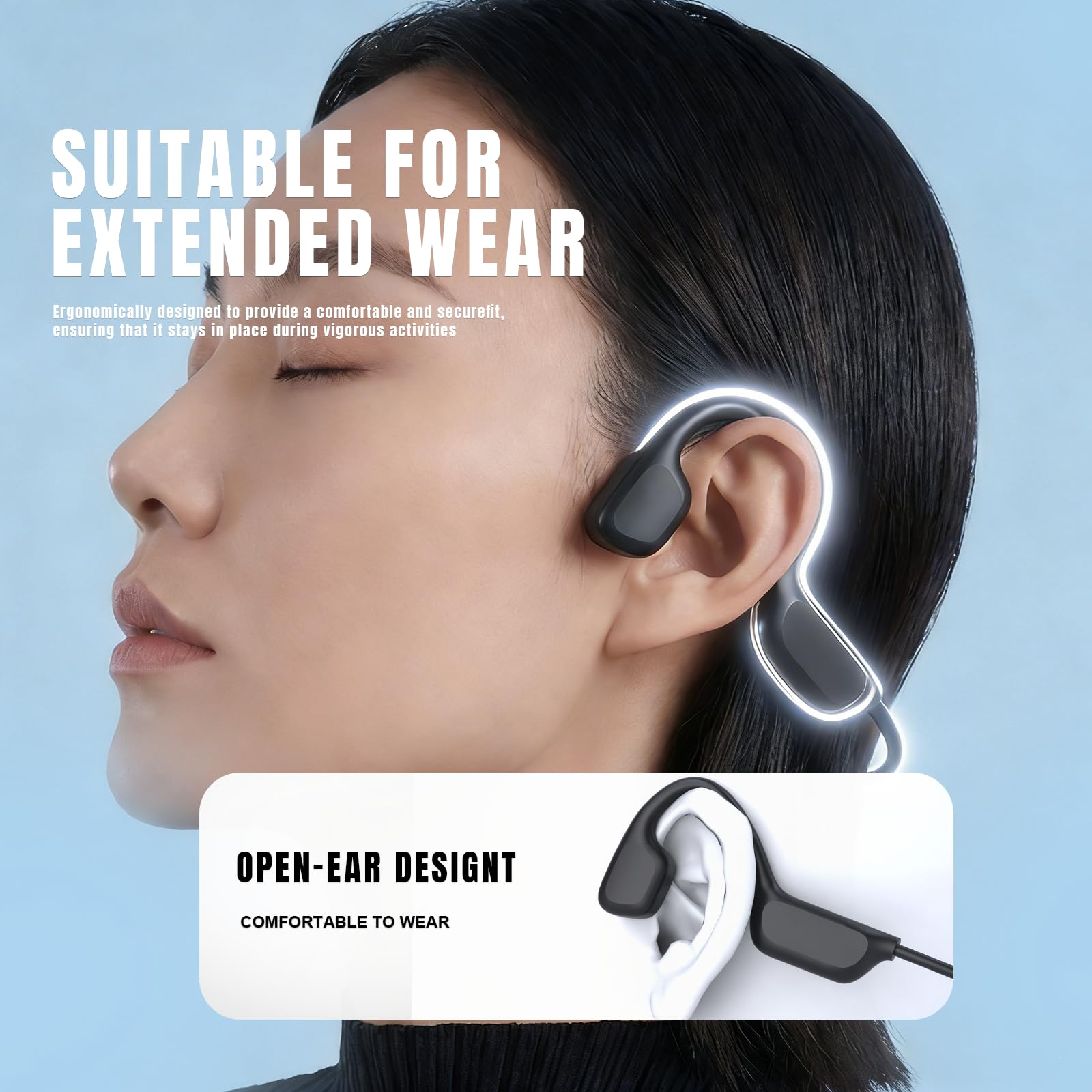 Conduction Osseuse,Écouteur Natation À Bluetooth 6.0, Étanches IPX8 Écouteurs Sans Fil, MP3 avec mémoire intégrée de 32 Go Lecteur MP3 Intégré 8 Heures de Jeu,Ecouteur Natation sans,Sportif Noir