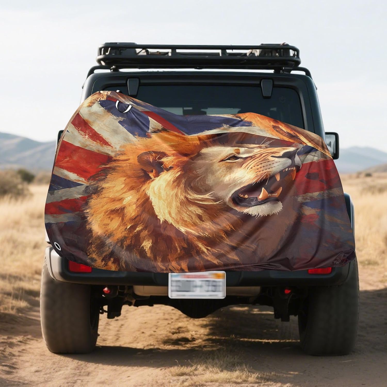 ALAZA Lion British Flag Bike Cover Waterproof Outdoor Ebike Bicycle Covers Tarp Protection for 1/2 Bikes, Sun UV Dust Wind Proof