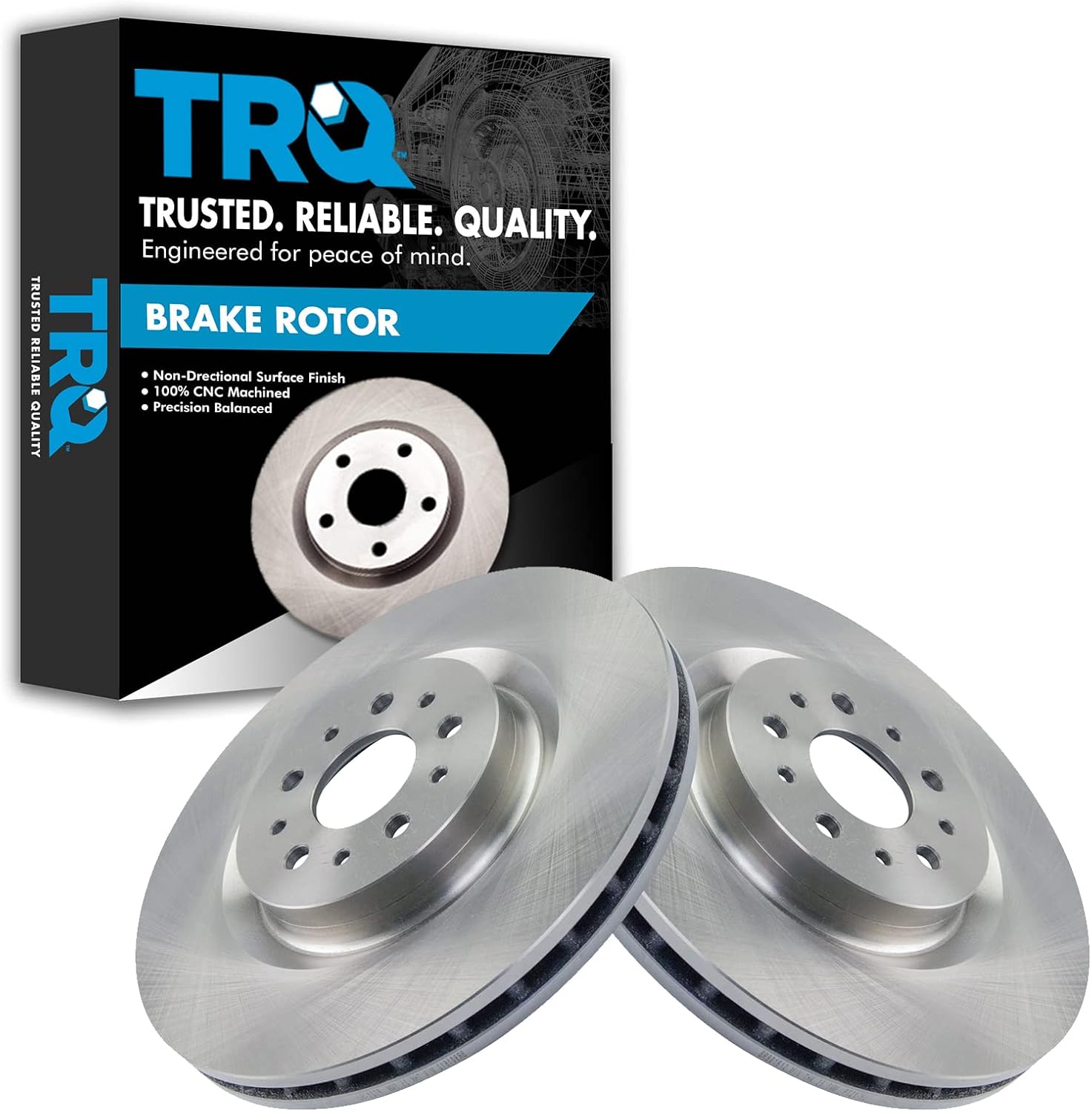 TRQ Front Brake Rotors Set Vented Compatible with 2015-2022 Ram ProMaster City