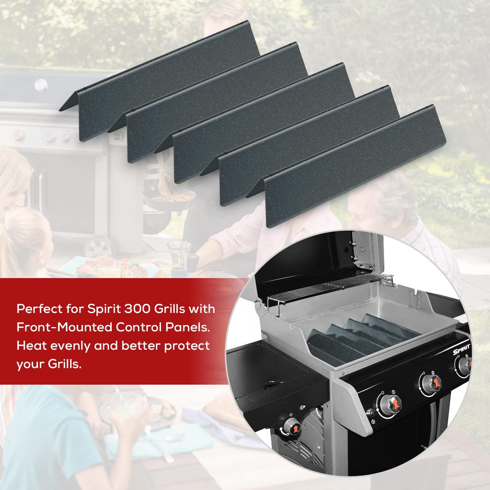 7636 Flavorizer Bar,für Spirit Weber Ersatzteile,für Weber Ersatzteile Spirit 300 Serie,38.8 cm Porzellan-emailliert Ersatzteile Spirit E310 S310 E320 E330 zubehör mit vorne montierten Bedienfeldern.