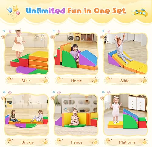 Miniatura 146 de Lischwert Bloques de escalada de espuma, juguetes de escalada suaves para niños pequeños, juego de espuma de 9 piezas para gatear y escalar con Verde