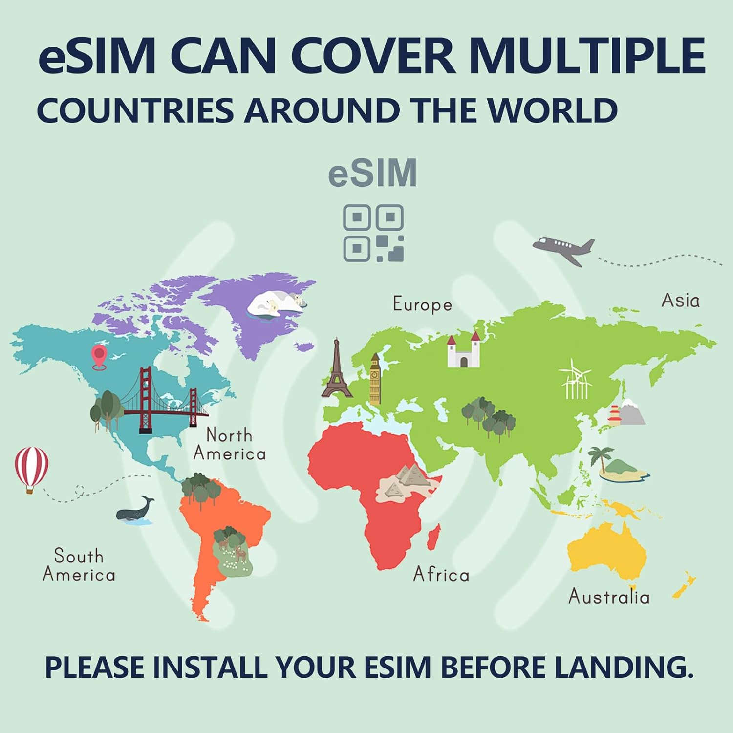 USA Canada Mexico eSIM Card 10GB 10 Days, Prepaid Card 4G High-Speed Data Plan, Travel eSIM for Tri-Country Coverag, Multi-Carrier for Unlocked iOS and Android, Data ONLY, No Voice/SMS