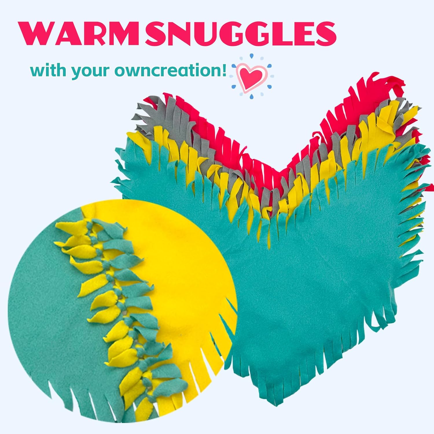 Ferberbears Craft Kits for Kids DIY Knot Quilt Making Big Fleece Blanket no Sewing Sets for Kids 8-12 or Adult Machine Washable