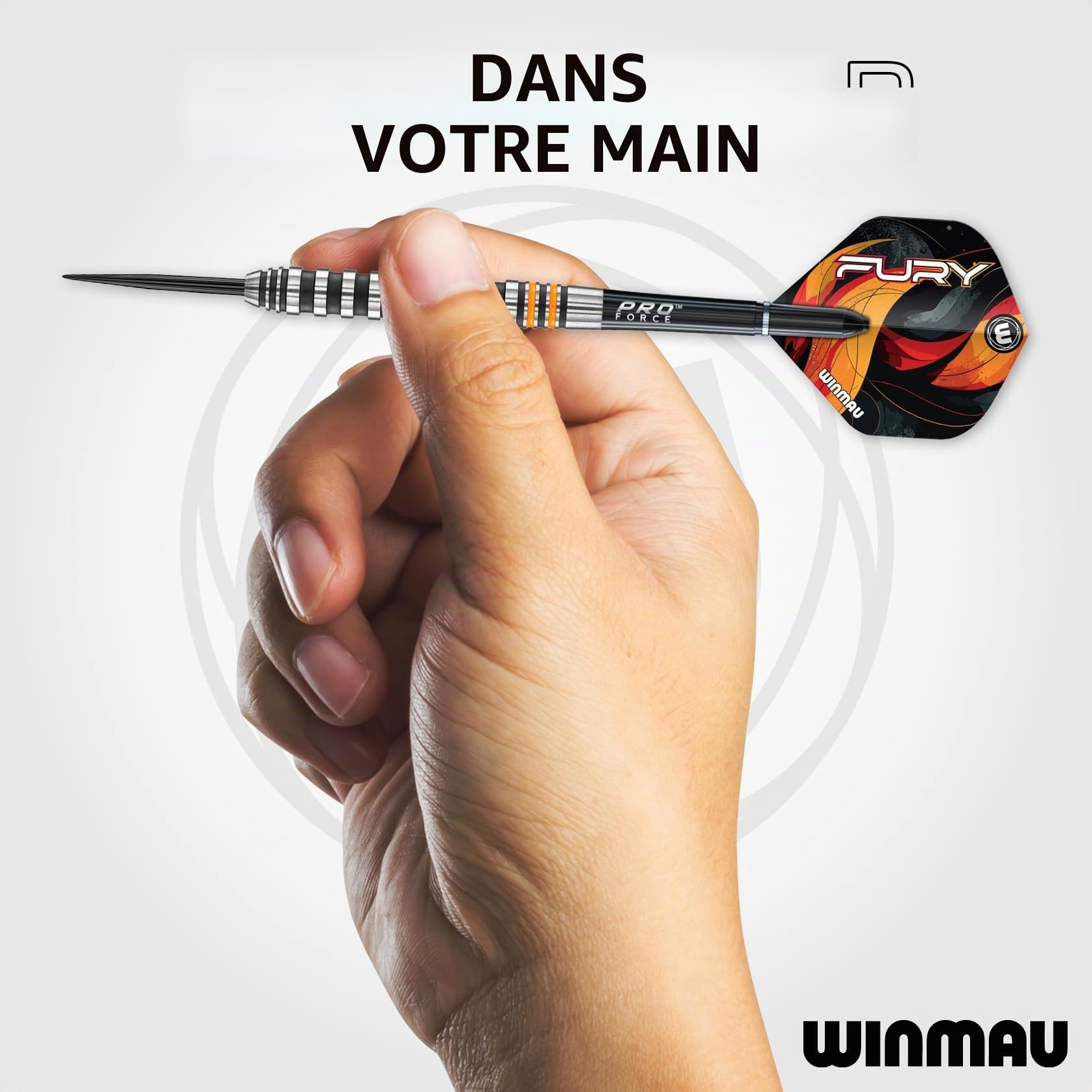 Winmau Fury Fléchettes en tungstène avec ailettes prismatiques et tiges Vecta 22-28 g
