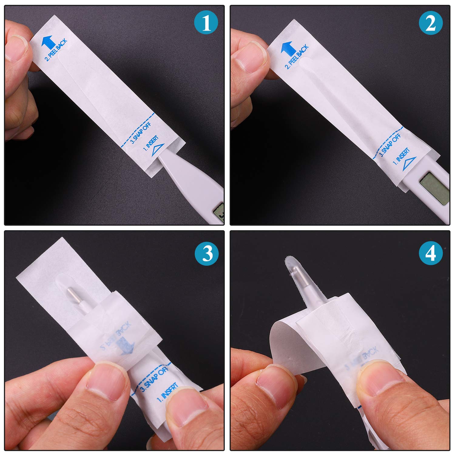 URATOT 140 Pieces Digital Thermometer Probe Covers Universal Disposable Electronic Thermometer Cover, Safe for Digital and Glass Thermometers